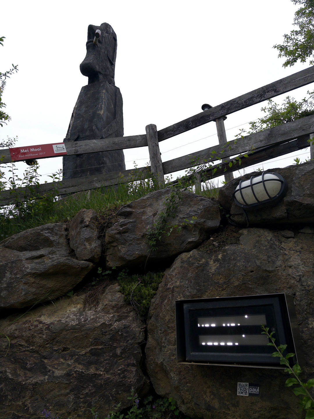 A moyai statue from a low angle
